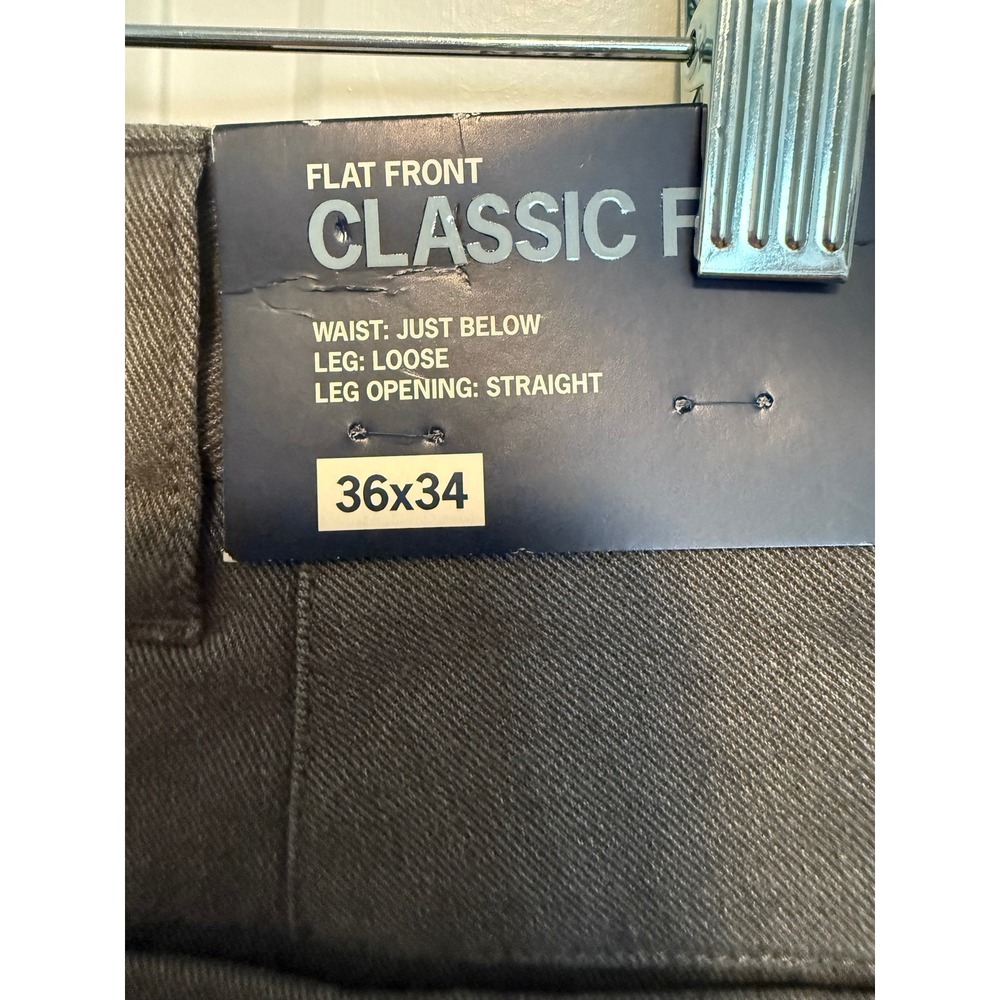 GAP Mens Classic Fit Flat Front Gray Casual Dress Pants Size 36x34 NWT - Picture 5 of 7